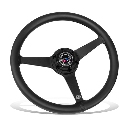 NRG Innovations All Aluminum NRG-RST-071-BK Steering Wheel 330mm - Heritage Solid Spoke- Ergonomic Grip- Anadized Black