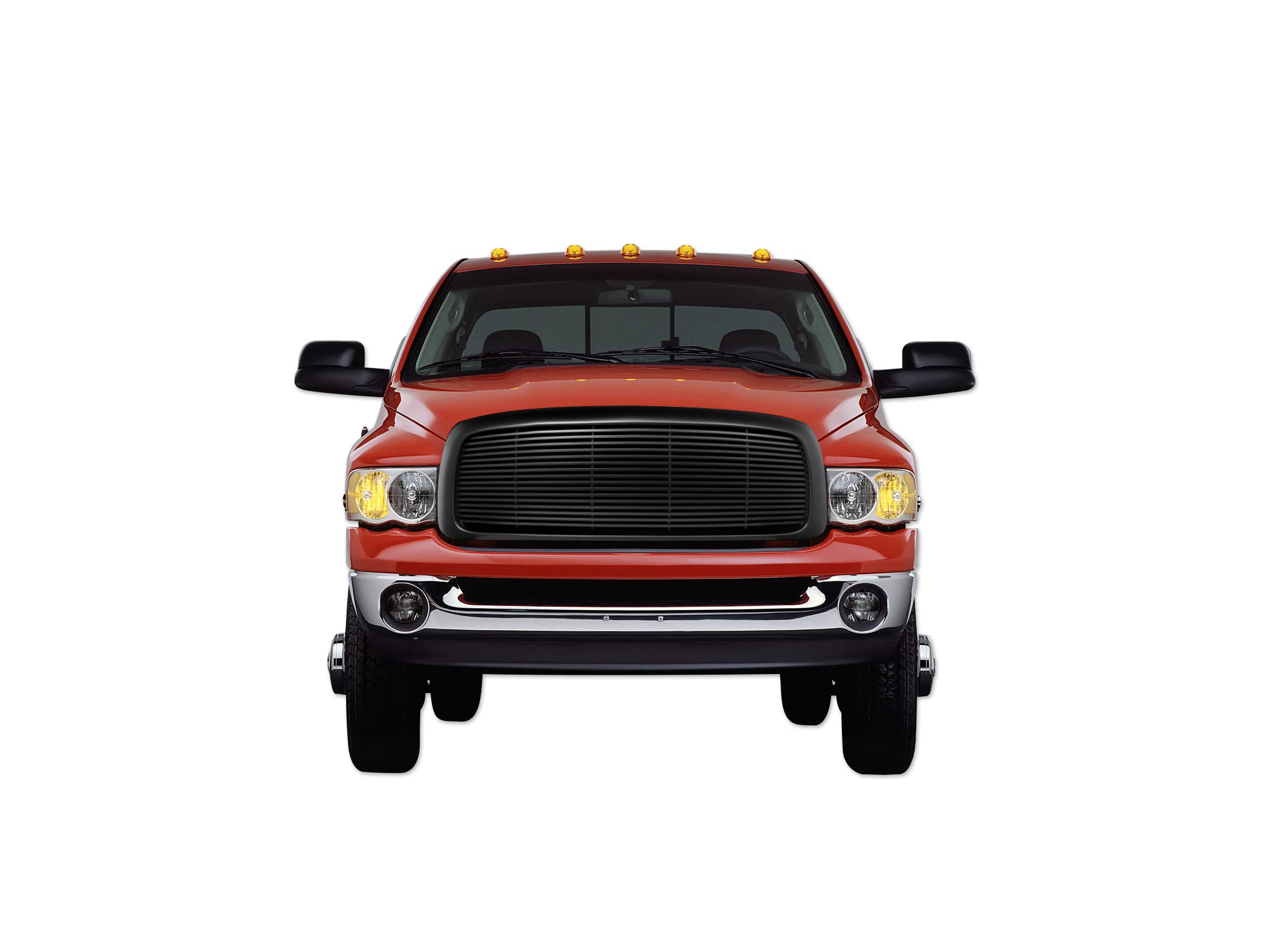 Horizontal Armordillo USA Front Hood Grille - Matte Black Fits 2002-2005 Dodge Ram 1500