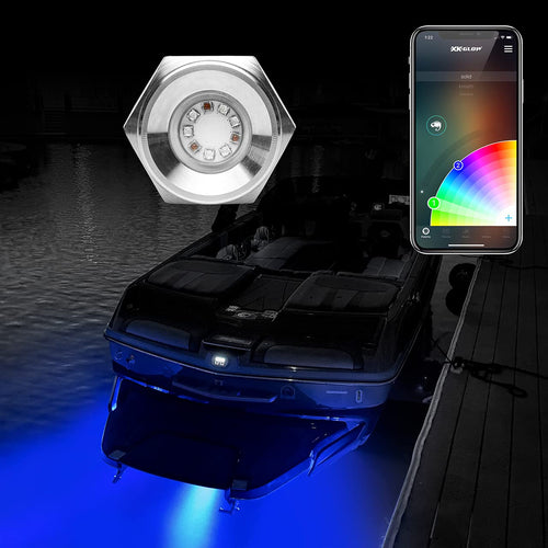 XKGLOW 1PC XK075003-KIT 13W RGB LED Drain Plug Light KIT for Boat