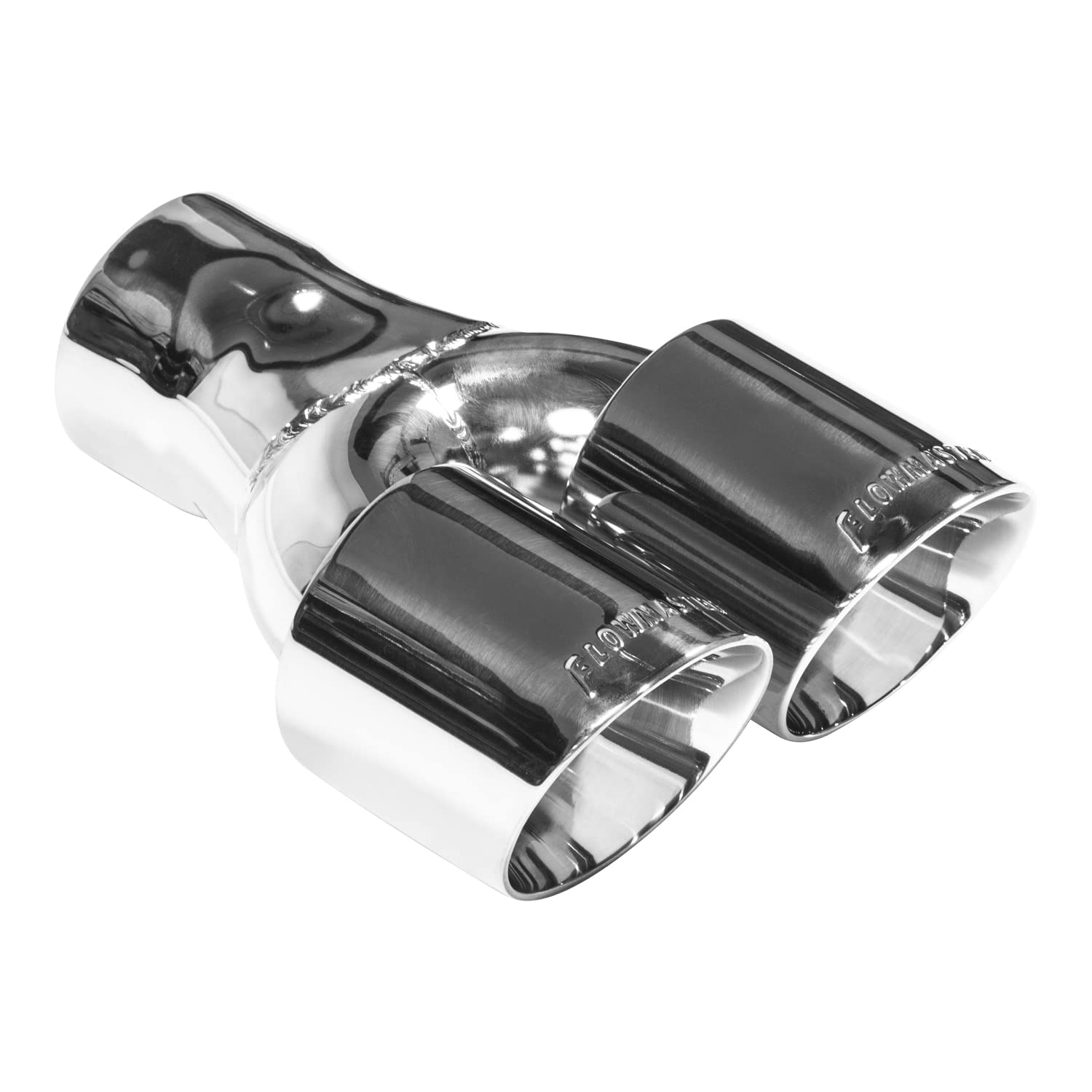 Flowmaster Exhaust Tip 15402 3 Inch Dual Outlet Angle Cut - Fits 3 Inch Tubing - Weld On