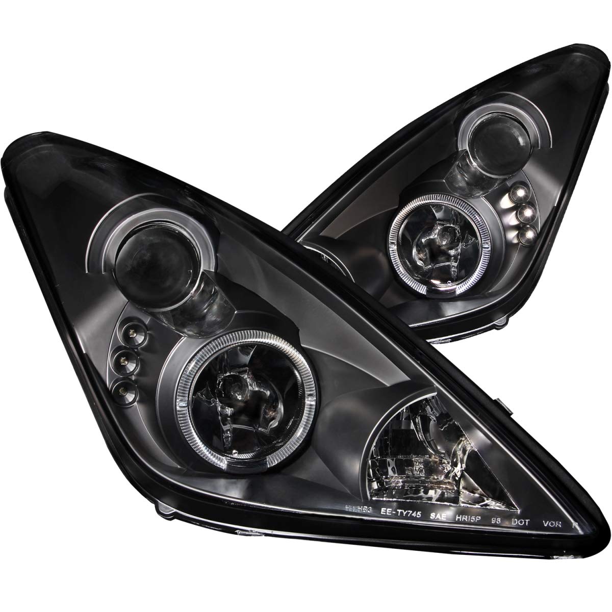 Halo Anzo USA 121387 Black Projector Headlight for Toyota Celica