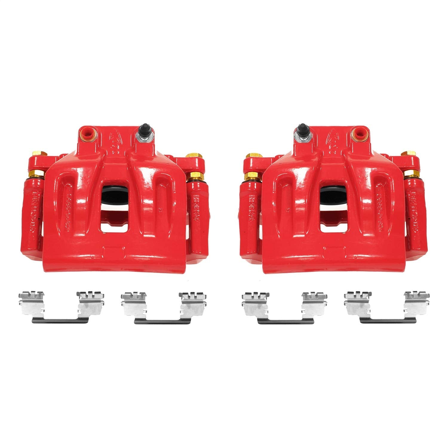 Power Stop S4968A Front Pair of High-Temp Red Powder Coated Calipers for Chrysler 300 2012-2020, Dodge Challenger 2012-2021, Dodge Charger 2012-2021 [Model Specific]