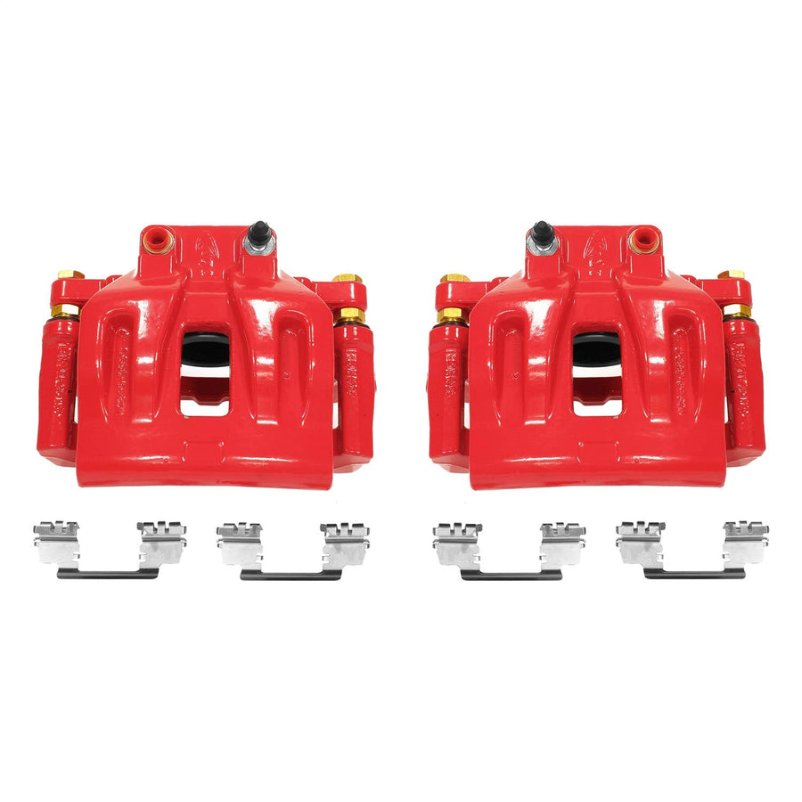 Power Stop S4968A Front Pair of High-Temp Red Powder Coated Calipers for Chrysler 300 2012-2020, Dodge Challenger 2012-2021, Dodge Charger 2012-2021 [Model Specific]