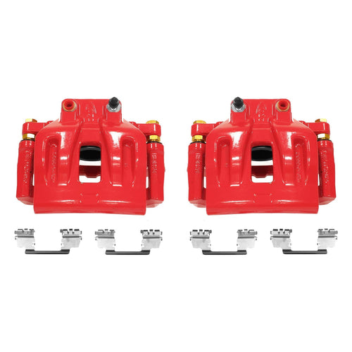 Power Stop S4968A Front Pair of High-Temp Red Powder Coated Calipers for Chrysler 300 2012-2020, Dodge Challenger 2012-2021, Dodge Charger 2012-2021 [Model Specific]