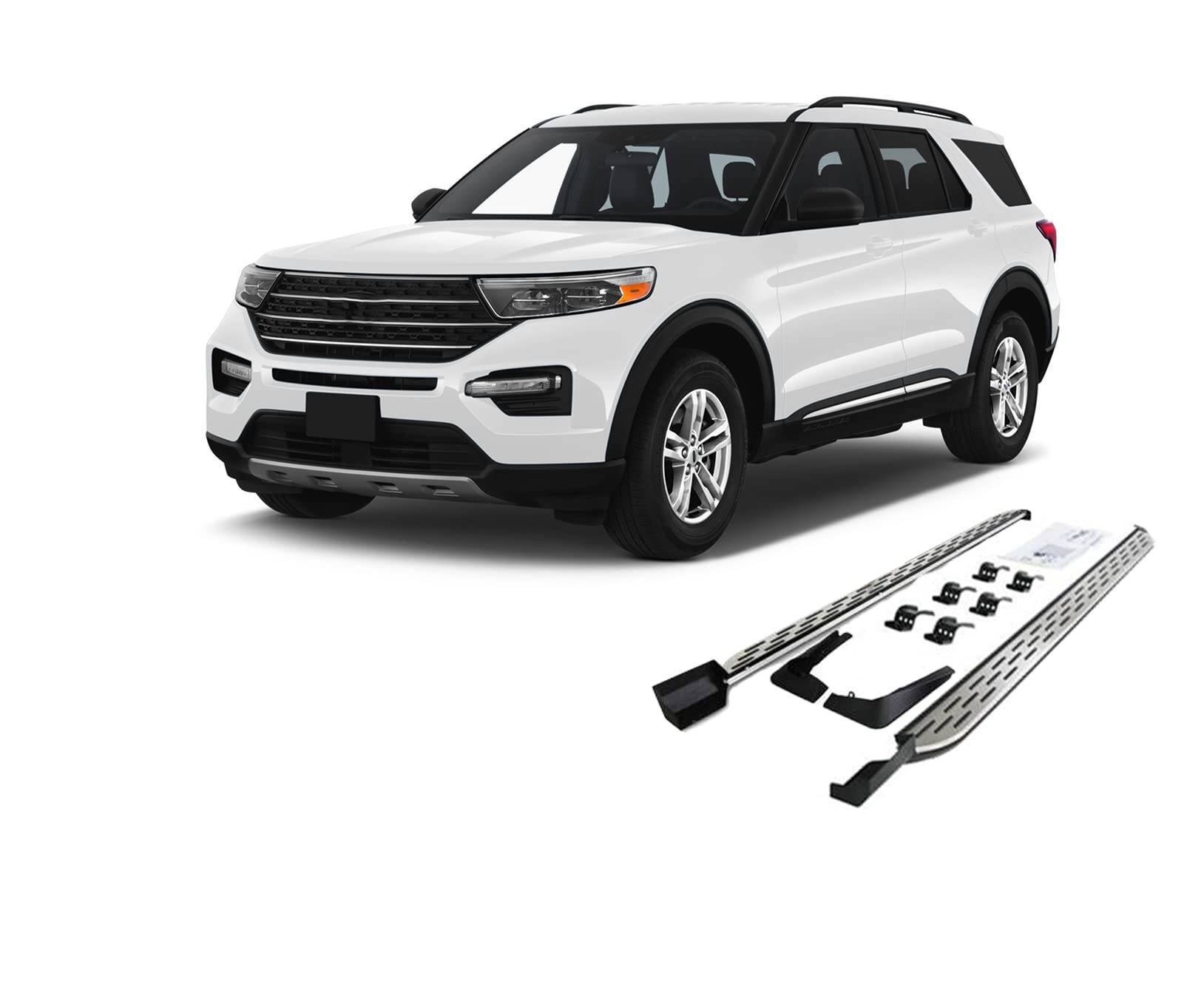 OEM Replica Black Horse Running Boards Aluminum Compatible with 2020-2024 Ford Explorer-RFOEX-20