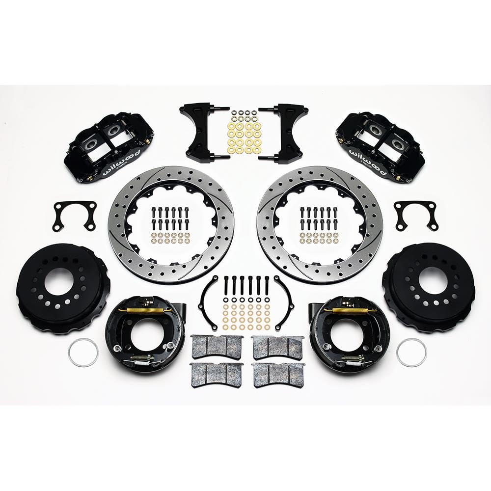 Rear P-Brk Kit, FNSL4R, 12.88", Drilled, Red