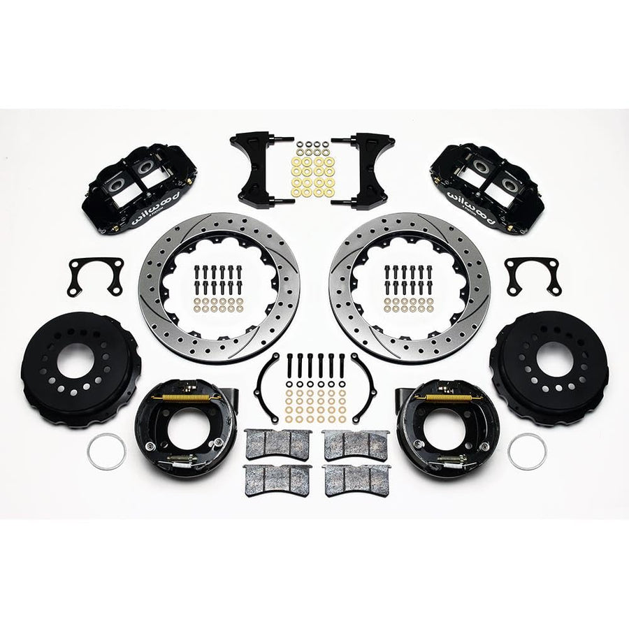 Rear P-Brk Kit, FNSL4R, 12.88", Drilled, Red