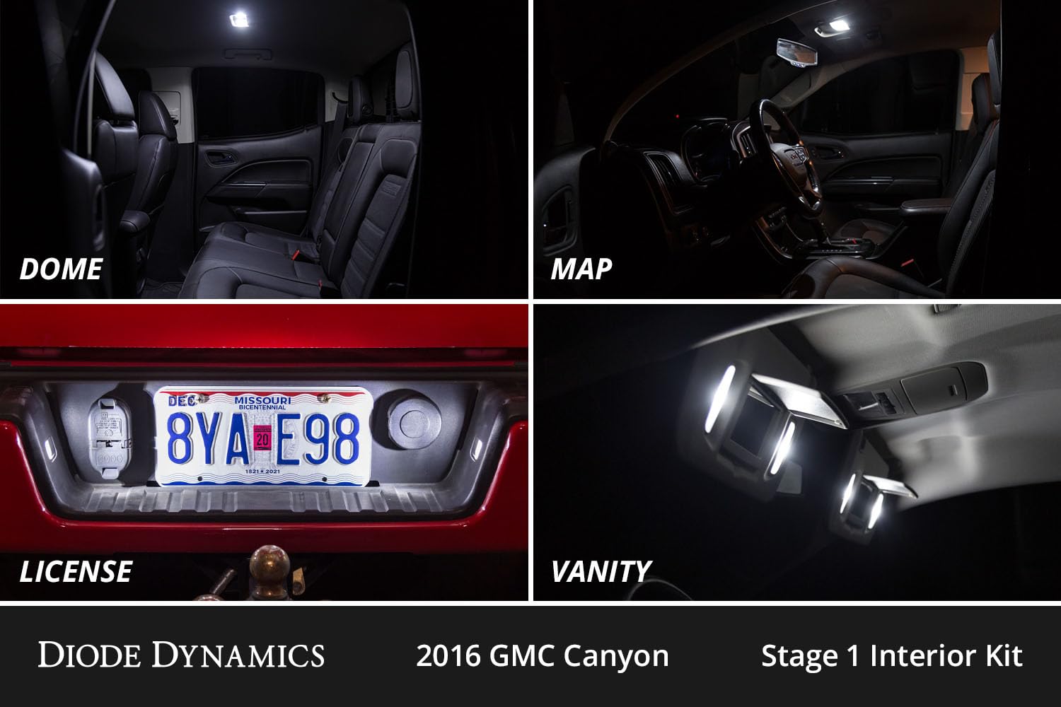 Diode Dynamics LED bulb pack interior compatible with GMC Canyon 2015-2022, Stage 1
