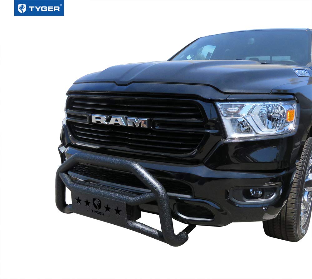 Front Bumper Guard Tyger Auto TG-GD6D60658 Compatible with 2019-2024 Dodge Ram 1500 (Not for Rebel, TRX, Classic & 20-22 Diesel Models) | Textured Black | Light Mount | Bull Bar