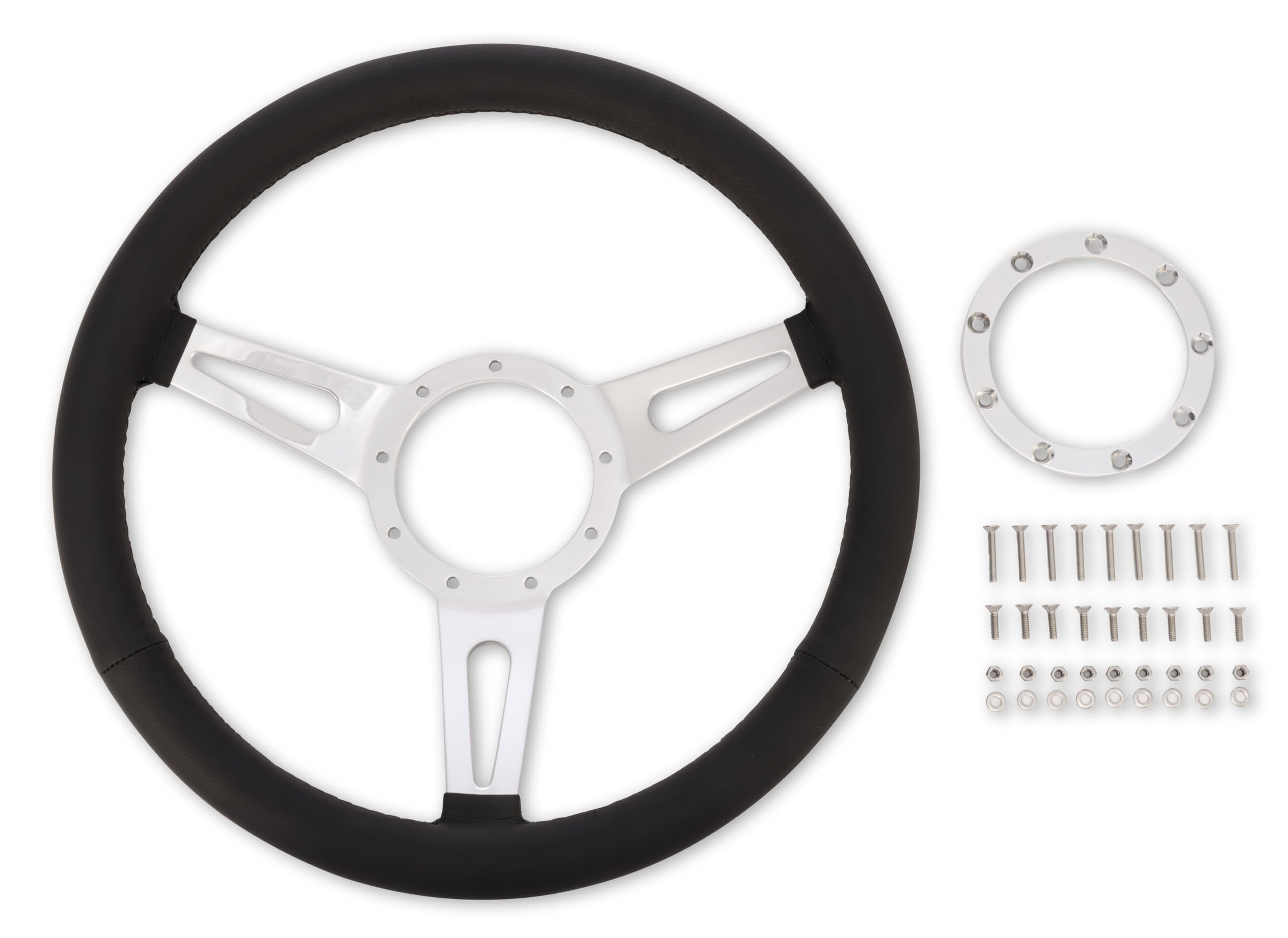 Corso Feroce Scott Drake 15" Black Leather Steering Wheel 9 Hole