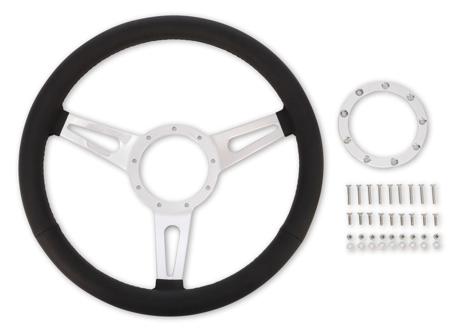 Corso Feroce Scott Drake 15" Black Leather Steering Wheel 9 Hole