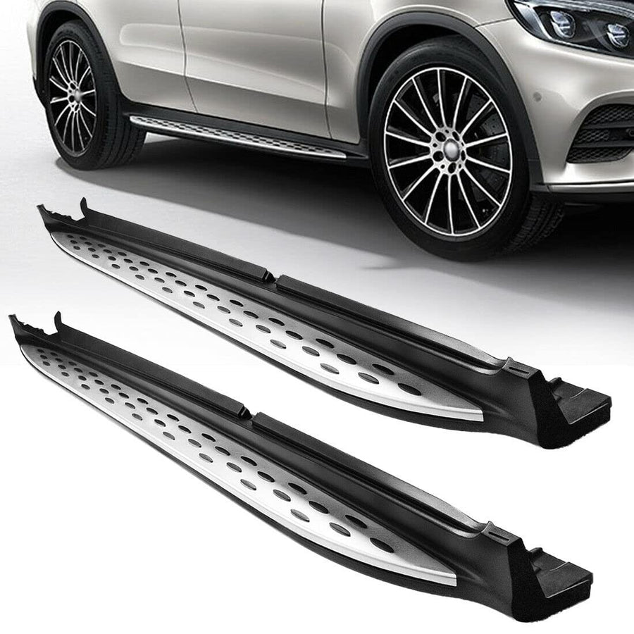 Black Aluminum Black Horse OEM Replica Running Boards Compatible with 2016-2019 Mercedes-Benz GLE350 coupe-RMWC292