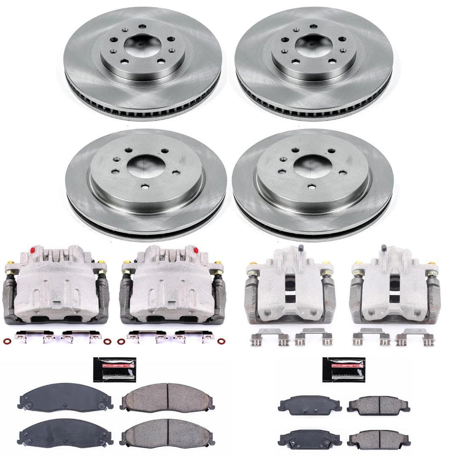 Power Stop Autospecialty KCOE1420 Front & Rear Caliper Brake Kit- Brake Rotors, Ceramic Brake Pads and Brake Calipers For Cadillac CTS 2003-2007 [Model Specific]