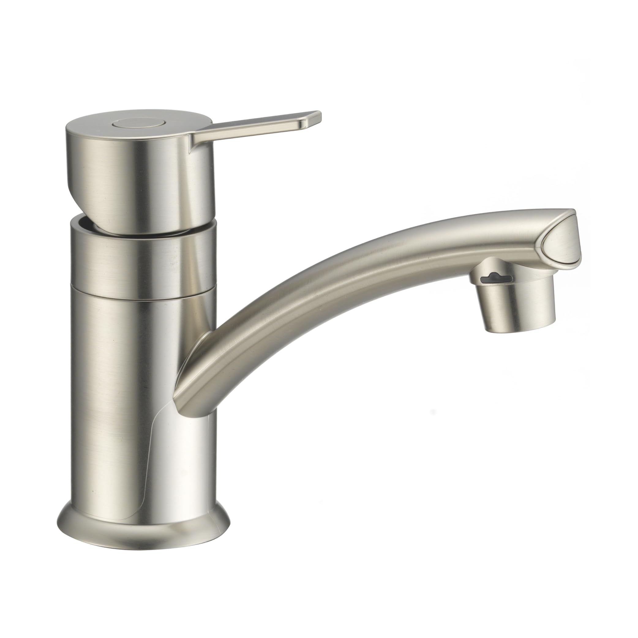 Dura Faucet RV Streamline (DF-PL200M-SN) Single Lever Lavatory Faucet – Satin Nickel, 1-Hole Centerset Sink Faucet with Deck Plate, Leak-Free Ceramic Cartridge, Lead-Free, Easy Installation