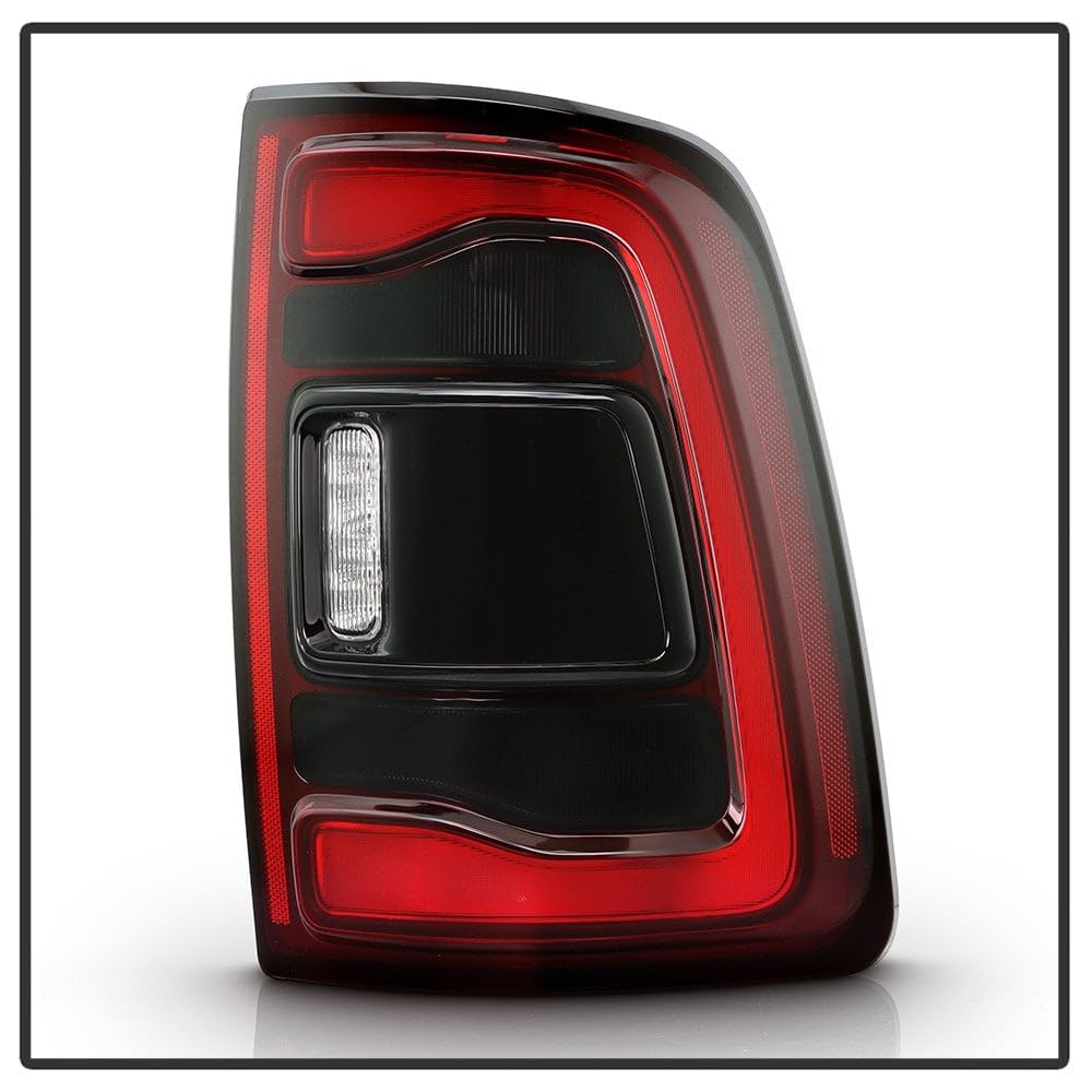 Dodge Ram 2500 Spyder (POE) 19-24 OE Plus (Fit Halogen Model Only) Black Bezel w/Smoke Signal LED Tail Light - Red Black
