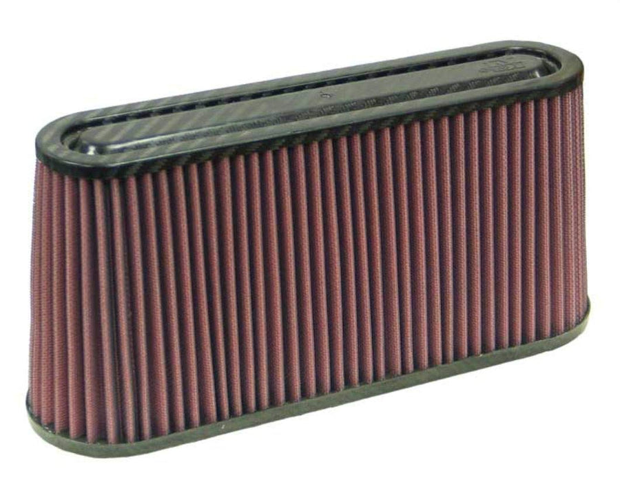 High-Flow K&N Original Lifetime Universal Air Filter - Carbon Fiber Top: High Performance, Washable, Replacement Engine Filter: Filter Height: 5.75 In, Flange Length: 0.875 In, Shape: Unique, RF-1050