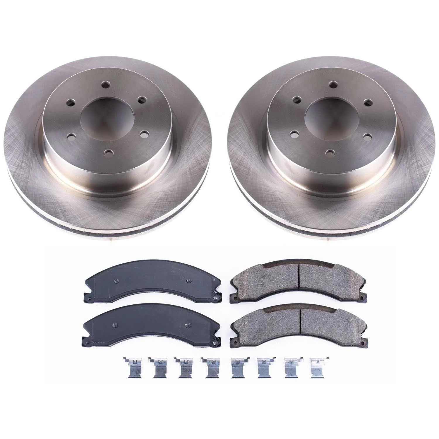 Power Stop Autospecialty KOE7875 Front Replacement Brake Kit-OE Brake Rotors & Ceramic Brake Pads For Nissan TITAN XD 2016-2022 [Model Specific]