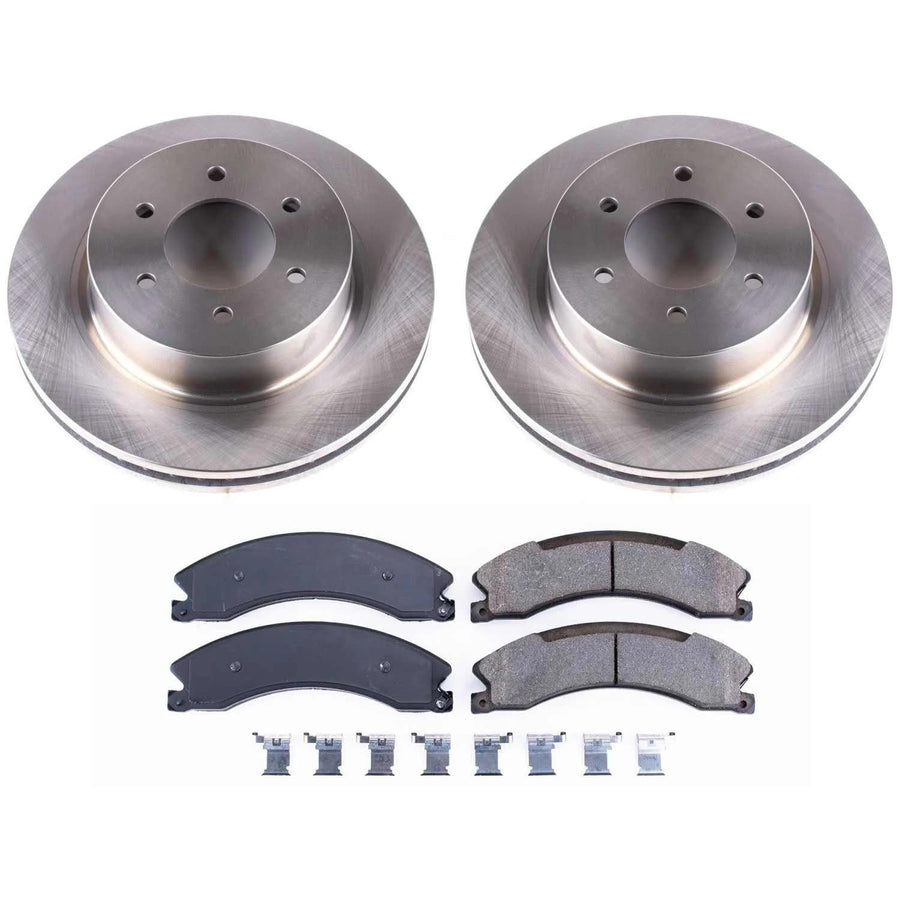 Power Stop Autospecialty KOE7875 Front Replacement Brake Kit-OE Brake Rotors & Ceramic Brake Pads For Nissan TITAN XD 2016-2022 [Model Specific]