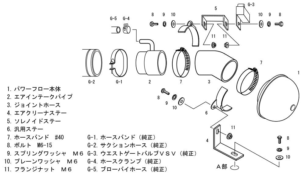 Super Power Flow Intake HKS 70019-AS106 (SPF MC22S RR K6A), 1 Pack