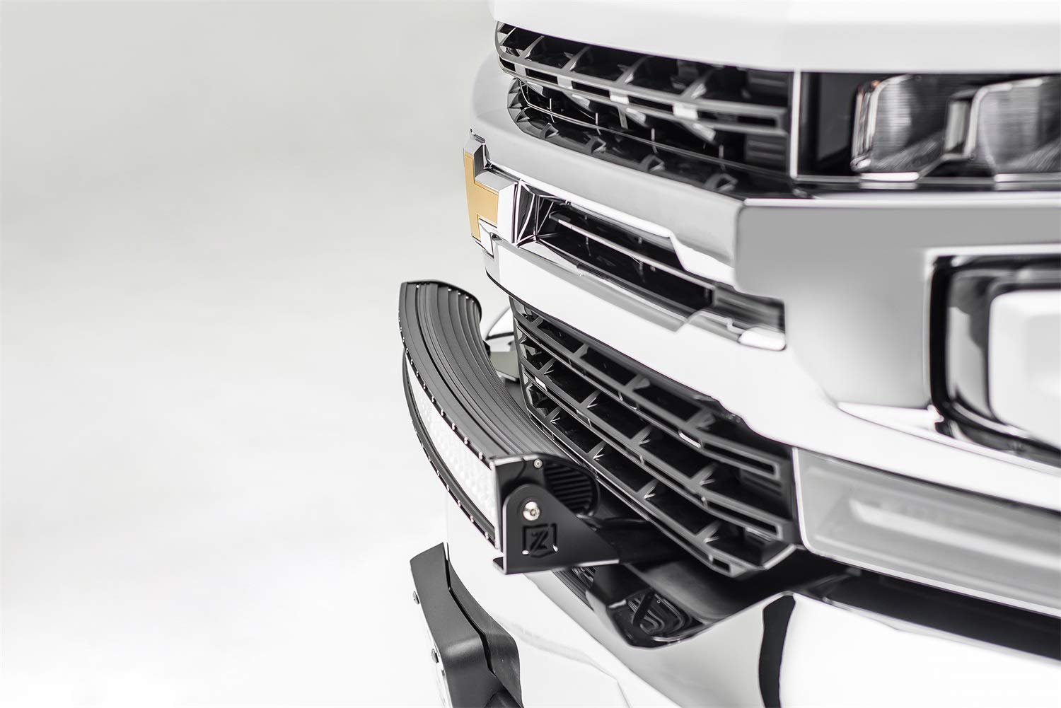 ZROADZ Front Bumper Top LED Kit 2019-2022 Chevrolet Silverado 1500, Incl. (1) 30 Inch LED Curved Double Row Light Bar - PN #Z322282-KIT