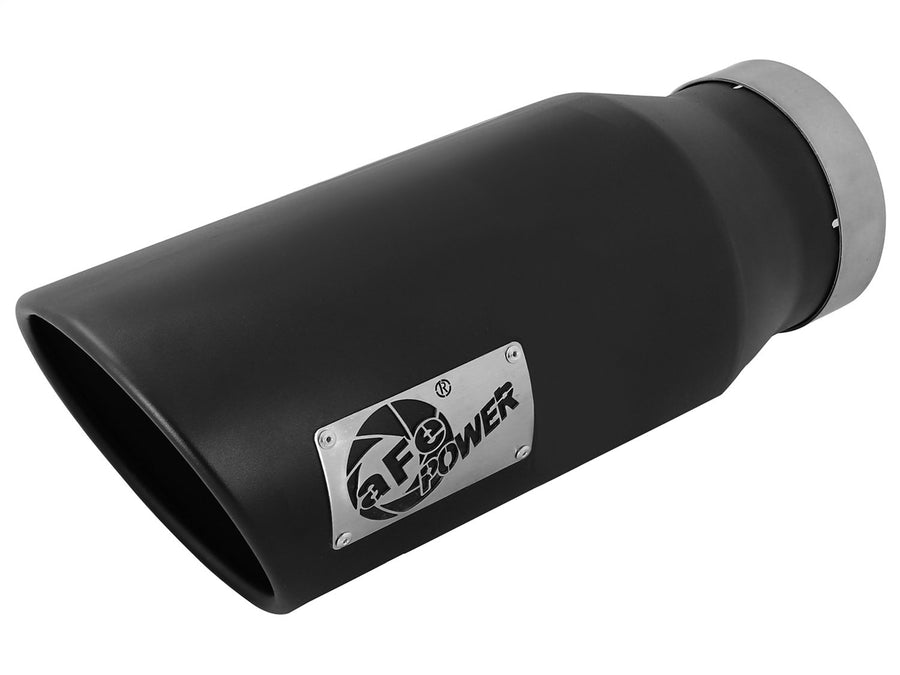MACH Force-Xp Exhaust Tip AFE Filters 49T40602-B15 409 Stainless Steel Universal 4 in. In x 6 in. Out x 15 in. Long Right Side Black Finish