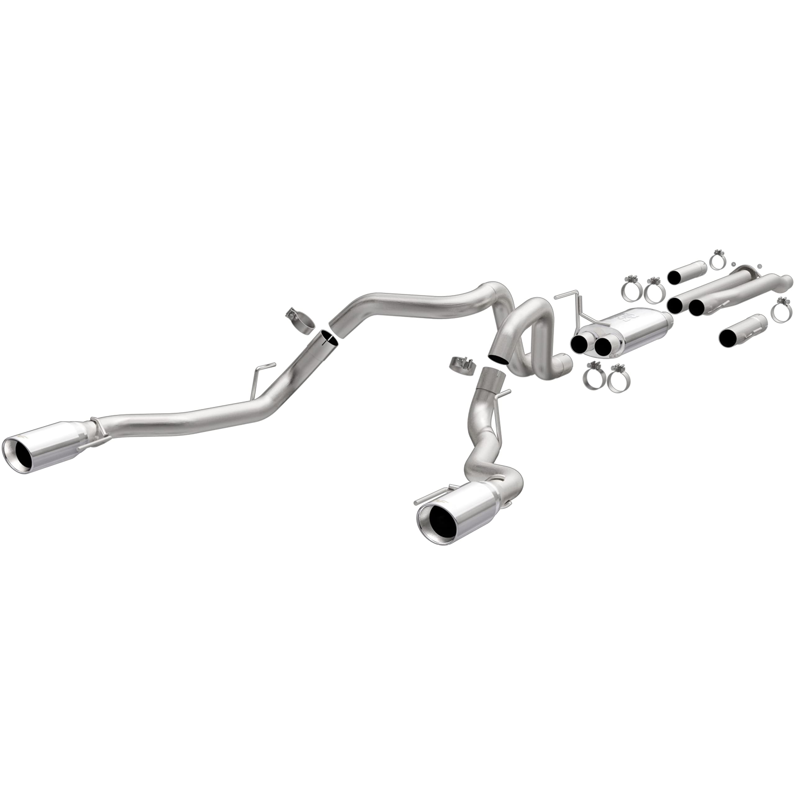 Performance Exhaust System MagnaFlow 19346: Cat-Back, Street Series, For 2017-2020 Ford F-150 Raptor 3.5L, Dual Split Rear Exit Style
