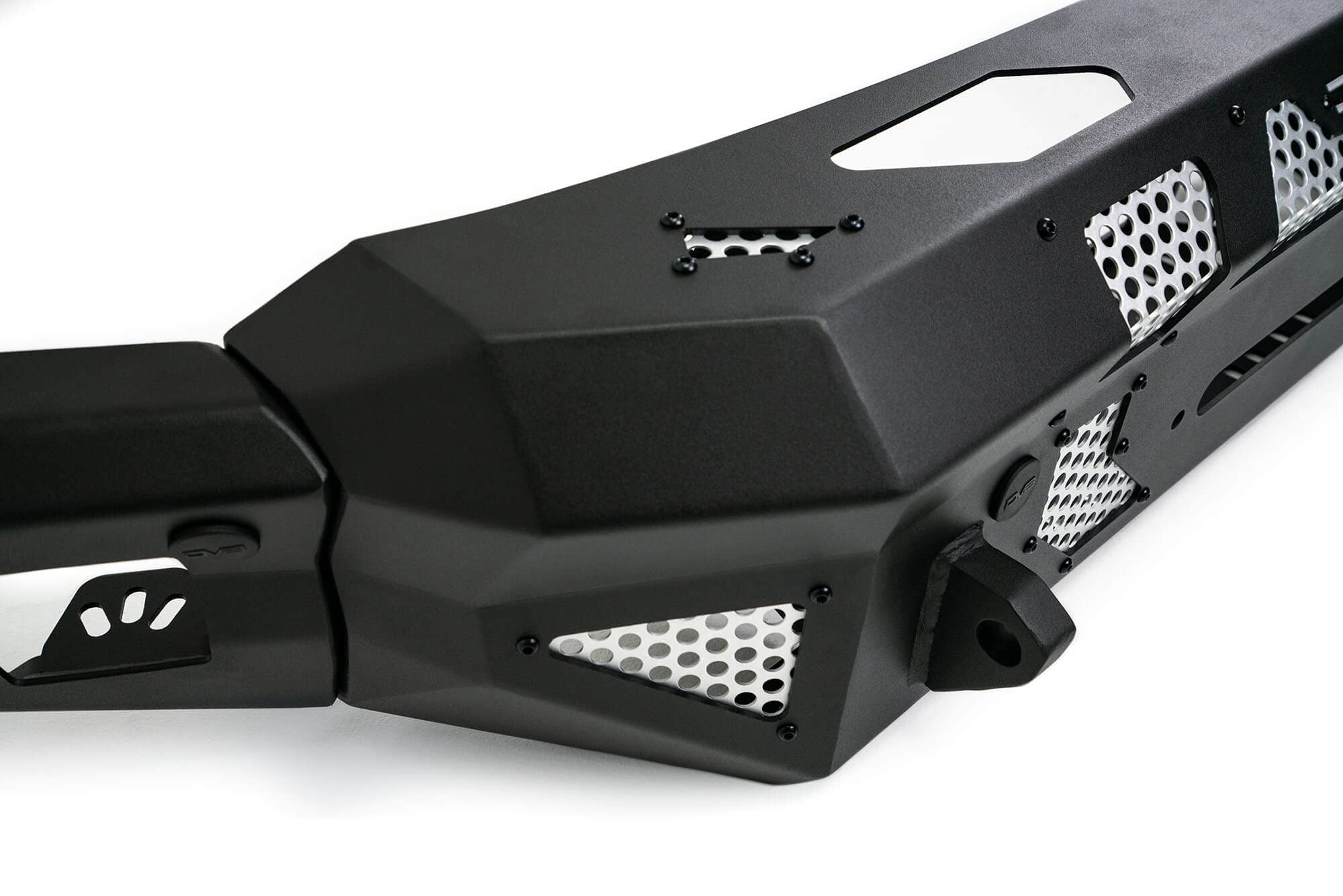 FBFF1-10 | DV8 Offroad | MTO Series Front Bumper for 2021-Current F-150 | 3 Pc Modular Construction | Factory Sensor Compliant | Integrated Winch Mount | Strategic Airflow Cutouts | LED Light Mounts