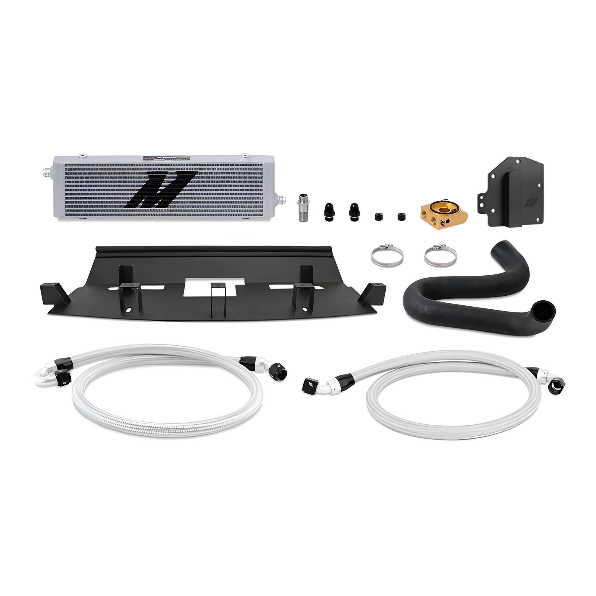 Mishimoto Thermostatic Oil Cooler Kit MMOC-MUS8-18TRHD, Compatible with Ford Mustang GT RHD, 2018-2023, Silver