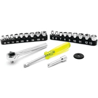 22-Piece Performance Tool 1/4-Inch Drive Socket Set for Precise Repairs and Maintenance Tasks in a Convenient Carrying Case