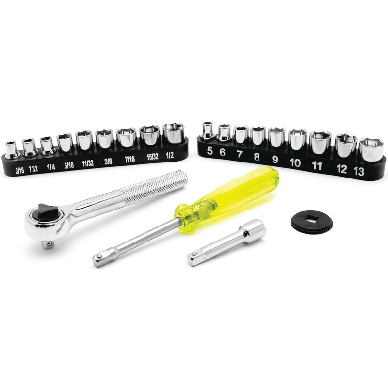 22-Piece Performance Tool 1/4-Inch Drive Socket Set for Precise Repairs and Maintenance Tasks in a Convenient Carrying Case
