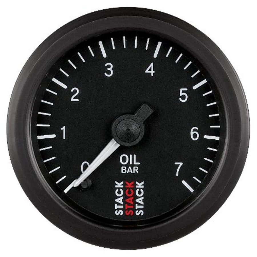 52mm M10 Male Stack ST3301 Black 0-7 Bar Professional Stepper Motor Oil Pressure Gauge