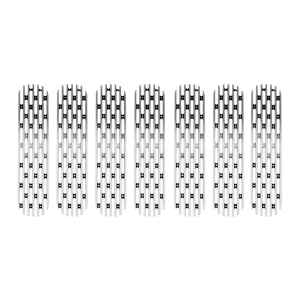 Billet Aluminum Front Grill Inserts | DV8 Offroad Designed for the 2007-2018 Jeep Wrangler JK | 7 Piece Billet Set | Silver Finish
