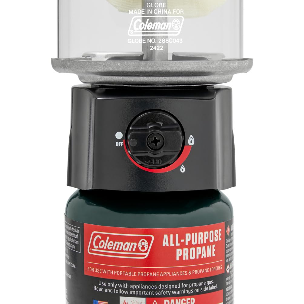 Coleman Deluxe 1000L Propane Lantern with Carry Case, Gas Lamp with Adjustable Brightness & Collapsible Footed Base, Great for Camping, Hunting, Power Outage & More