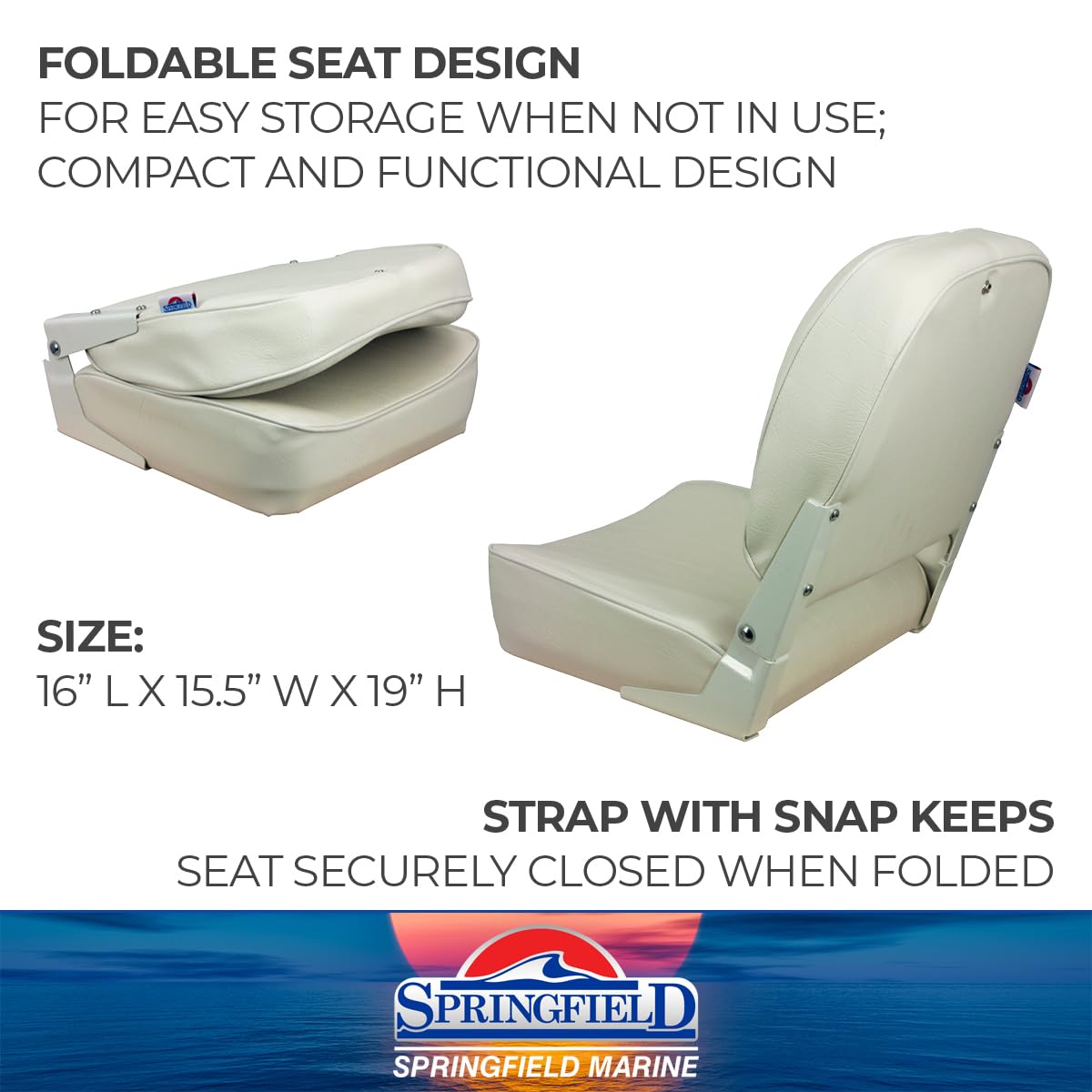 Economy Folding Seat Springfield 1040629 - White