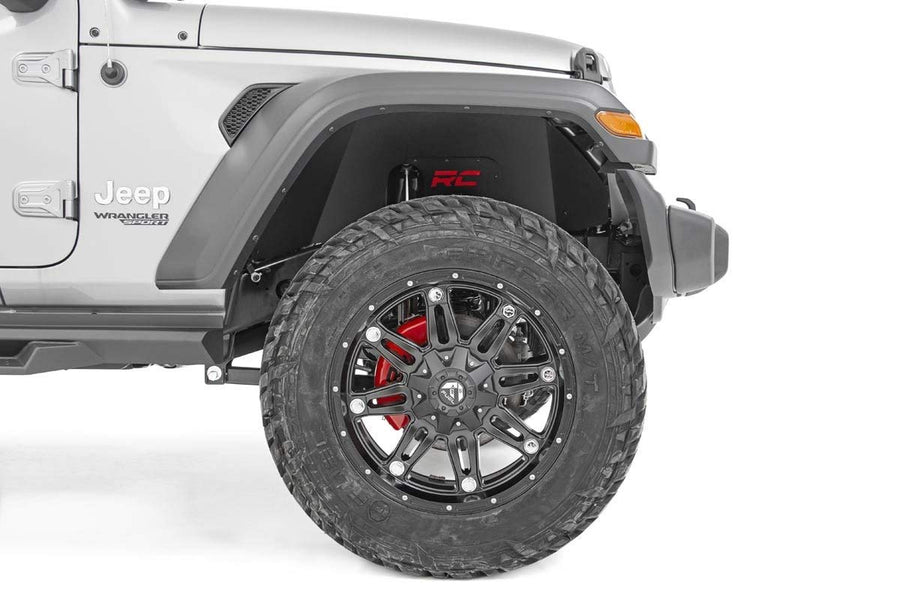 Rough Country Inner Fenders Front for 2018-2023 Jeep Wrangler JL - 10497A Black