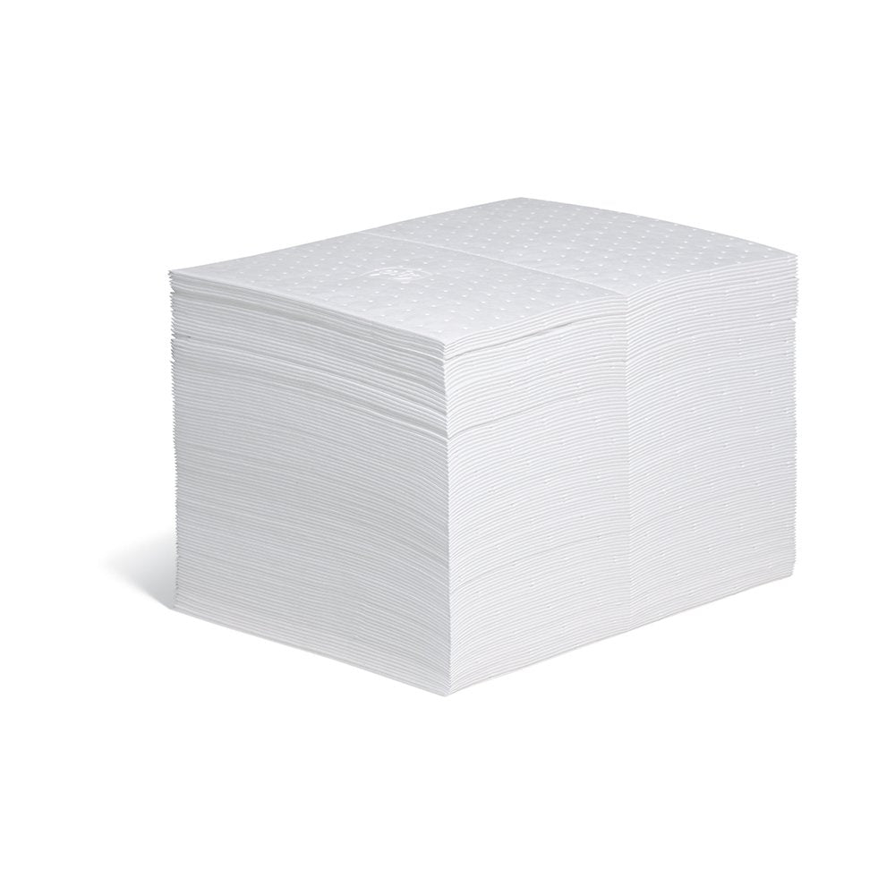 PIG Oil-Only Absorbent Mat Pad - Oil Mat - 100 Pads per Bag - 15" x 20" Pad - Absorbs up to 28 ounces per Pad - MAT403