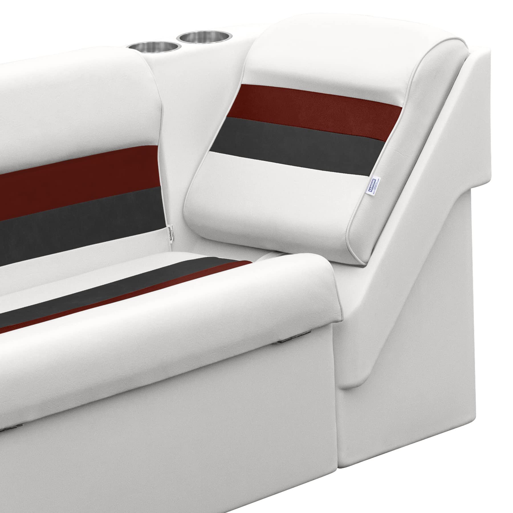 Wise Deluxe Series 8WD1305L-1009 Pontoon Left Lean Back Recliner Section, White/Red/Charcoal
