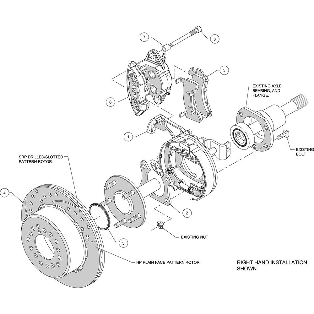 P/S D154 Kit, Drilled-Red