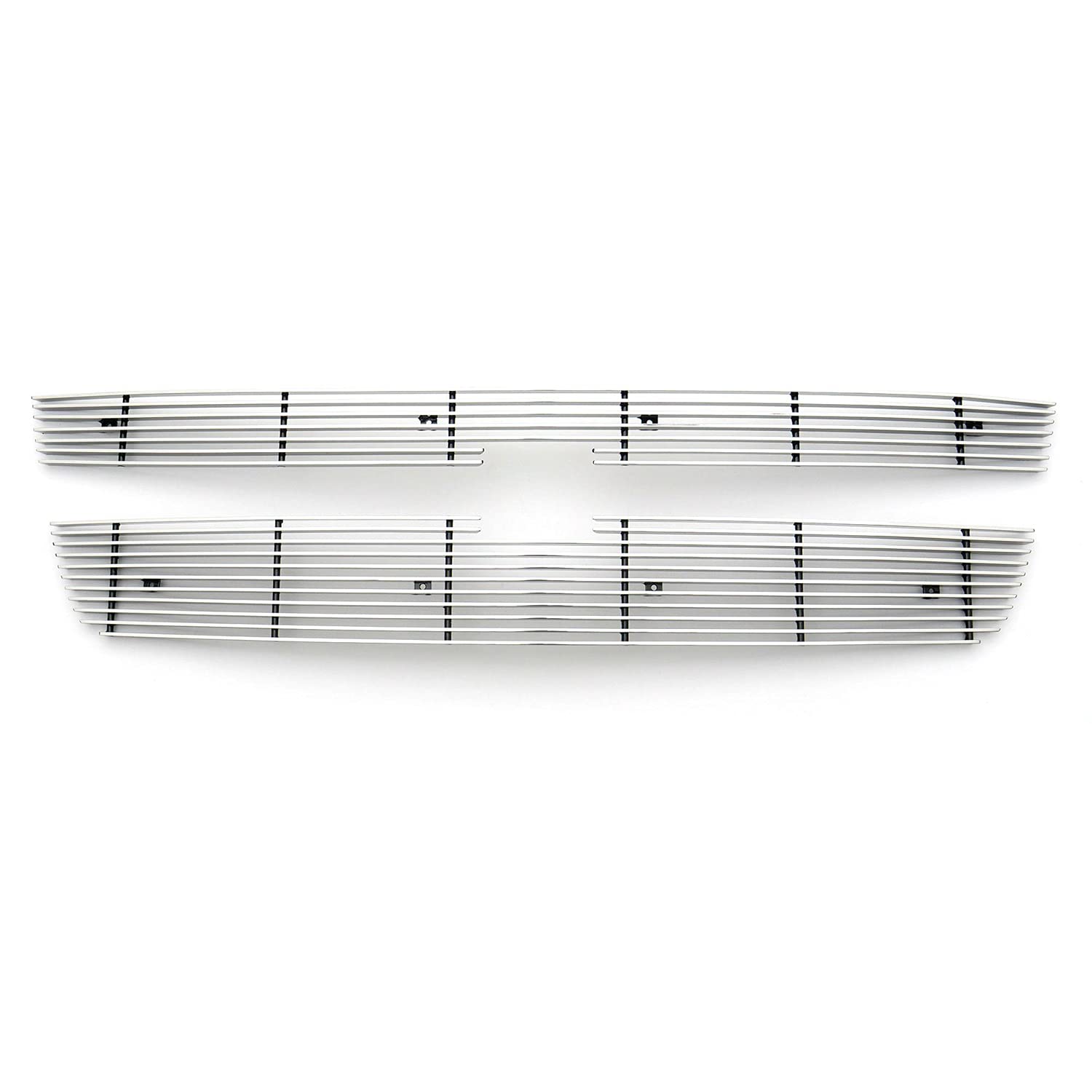 Billet Grille Compatible with Chevrolet Silverado (2006-2007), Polished, 2 Pc, Overlay - PN #21106