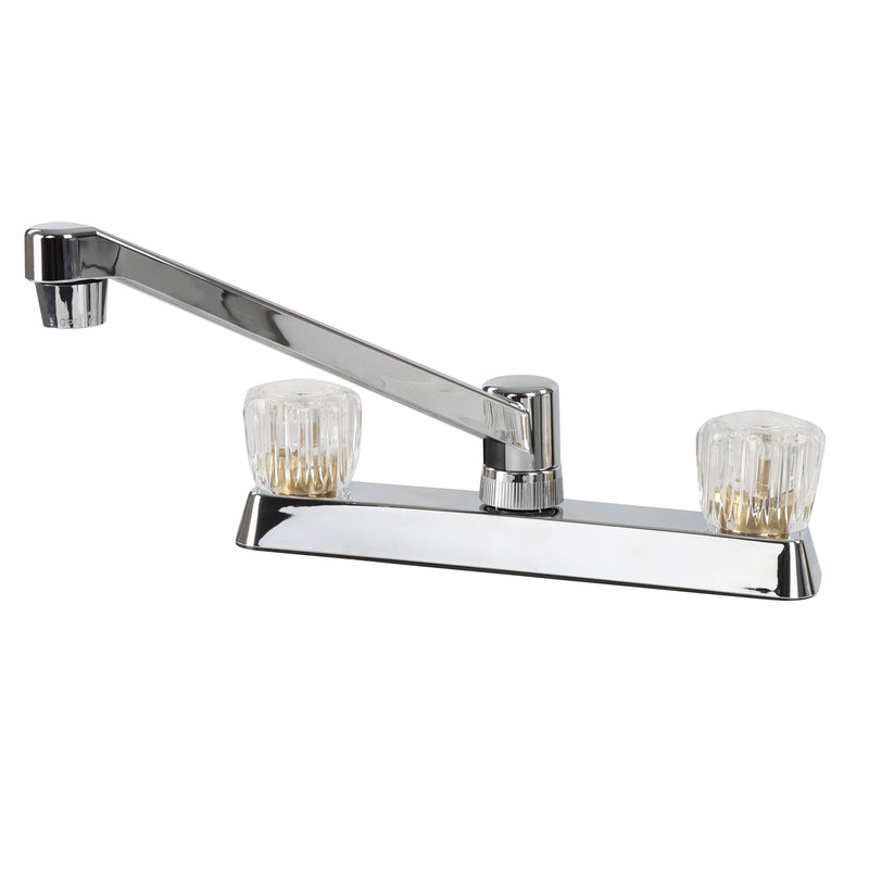 RV Kitchen Faucet Empire Faucets - Chrome Centerset Swivel Kitchen Spout with Dual Crystal Handles for Petite Kitchens