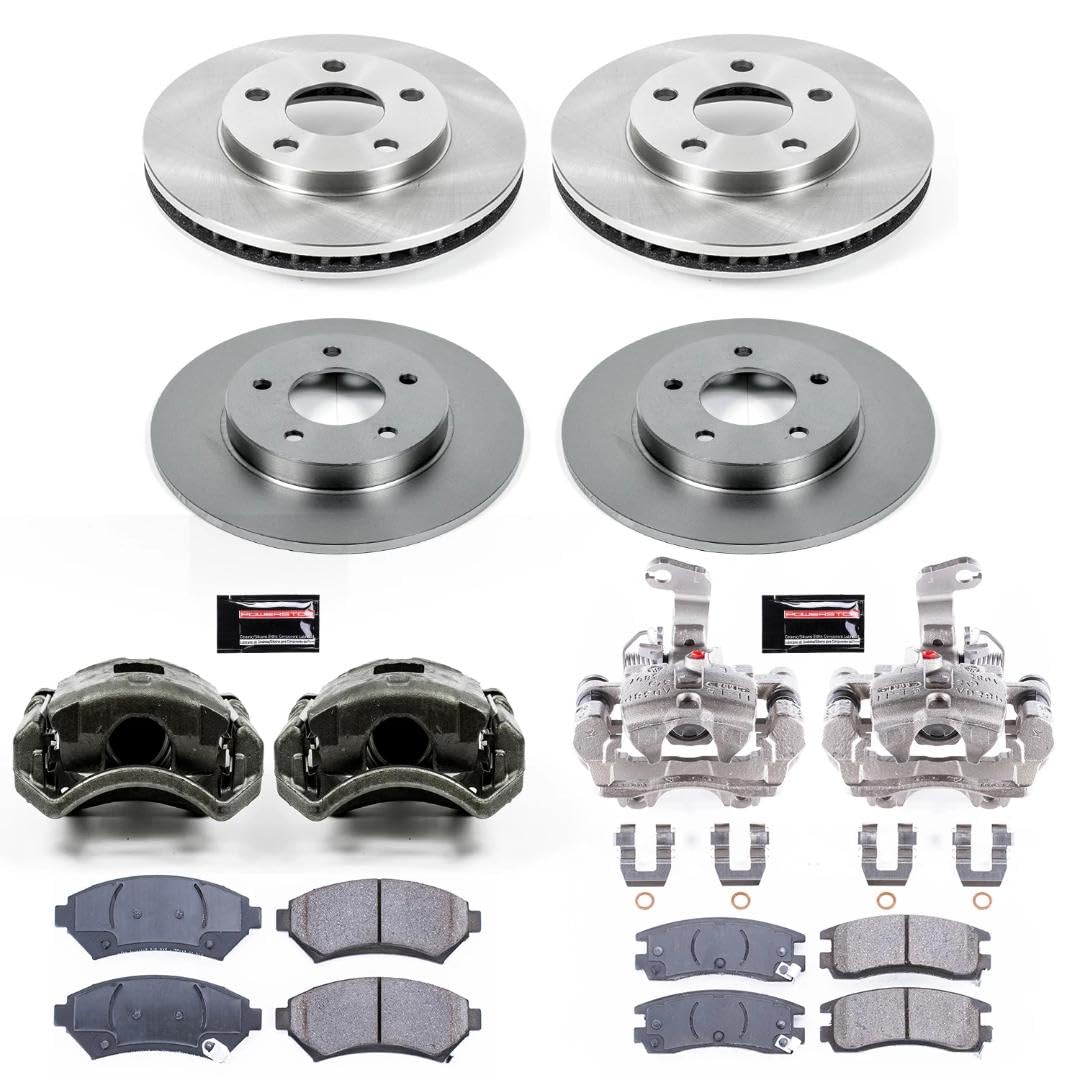 Power Stop KCOE2556 Front and Rear Autospecialty Stock Replacement Caliper Kit- OE Rotors, Ceramic Brake Pads, Calipers
