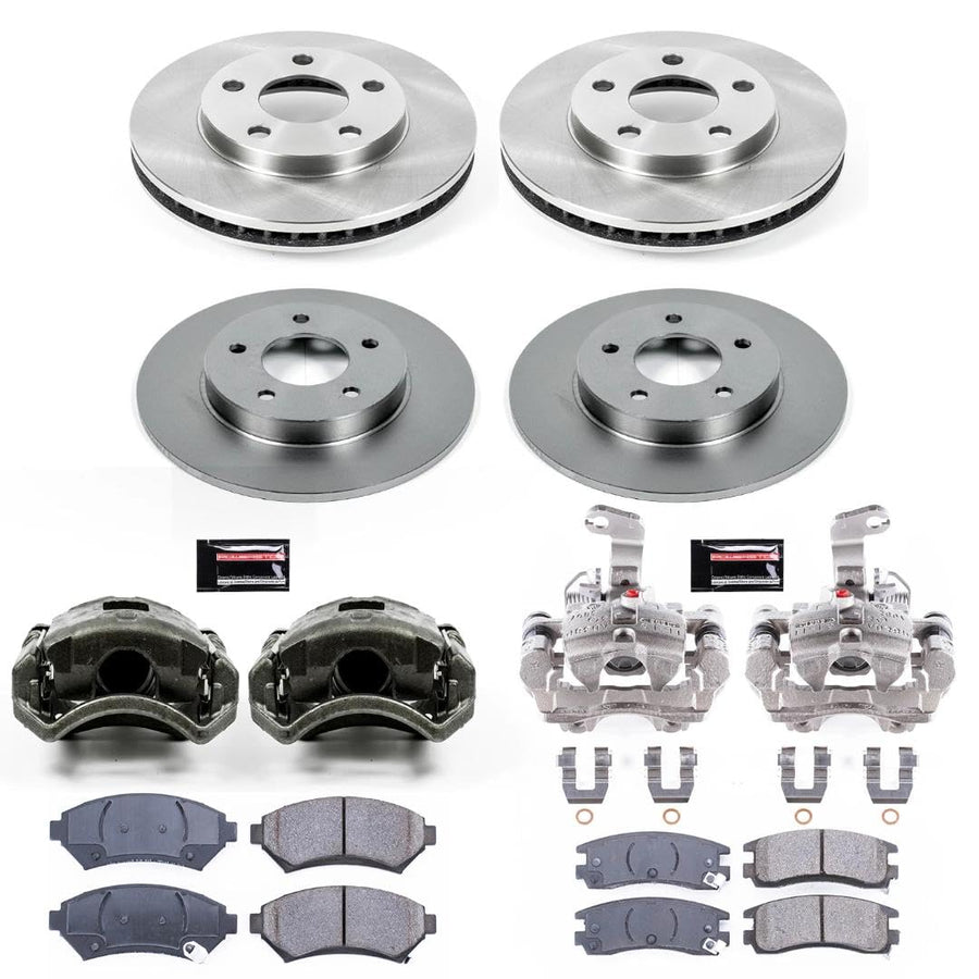 Power Stop KCOE2556 Front and Rear Autospecialty Stock Replacement Caliper Kit- OE Rotors, Ceramic Brake Pads, Calipers