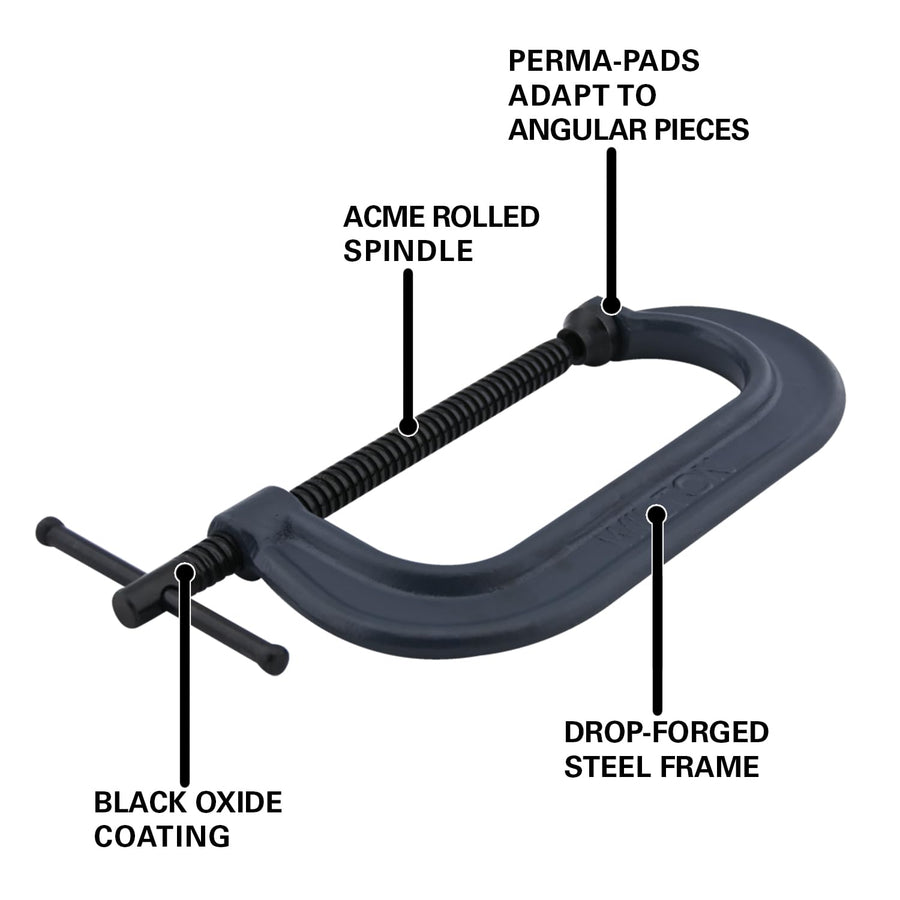 C-Clamp Wilton, 6" Opening, 2-15/16" Throat, 4500 Lbs. Clamping Force (Model 806)