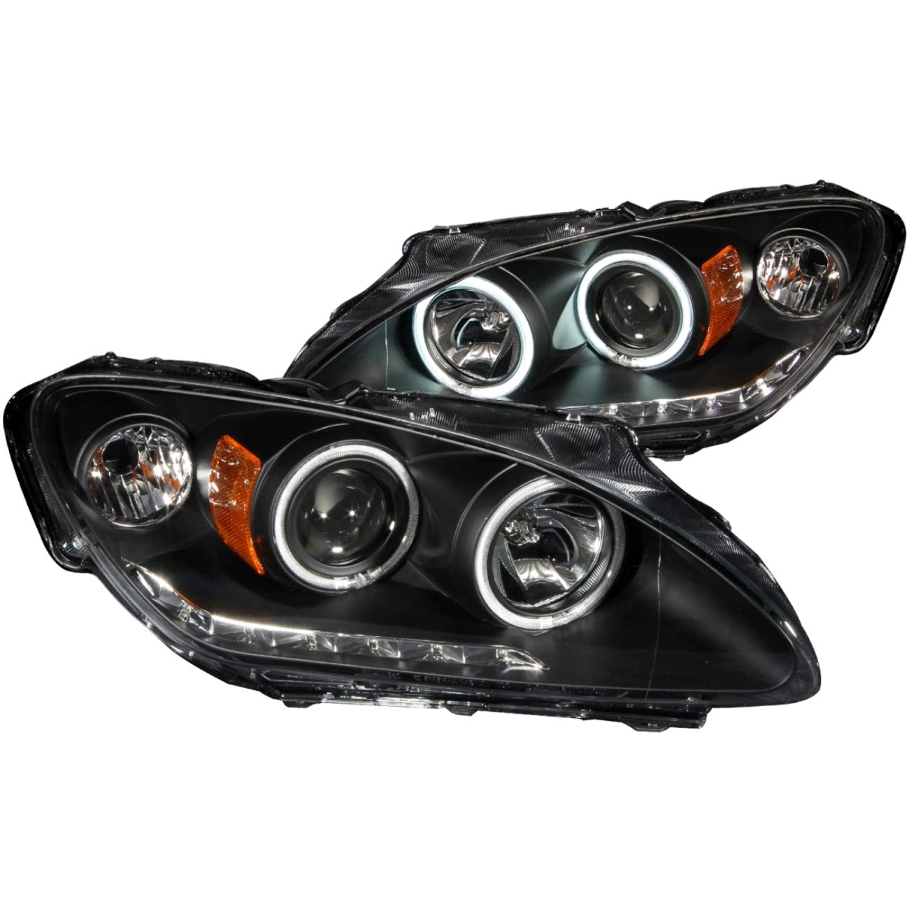 Halogen Projector Headlight AnzoUSA 121449 for Honda S2000 Black/Clear/Amber