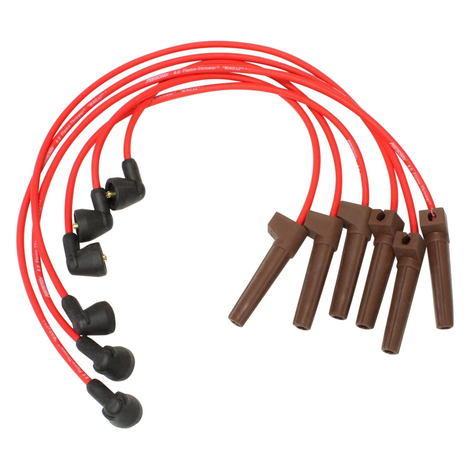 Pertronix 806420 Red Flame-Thrower 8mm Spark Plug Wire for 6-Cylinder Ranger/Mustang 4.0L Engine