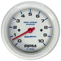 Tachometer Auto Meter 200701, 3 3/8", 10K RPM, Marine White Gauge