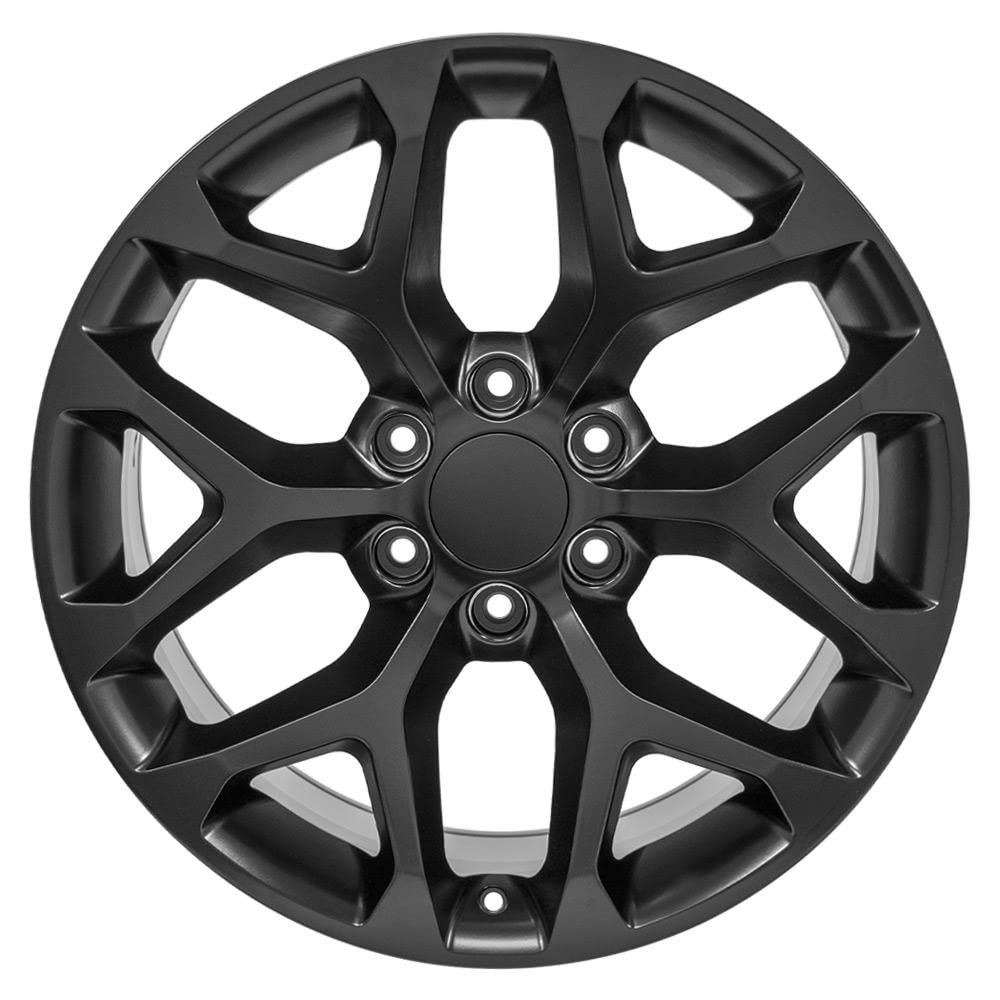 20 Inch OE Wheels CV98B Rim Fits Silverado 1500 Snowflake Style 6x139.7 20x9 Satin Black - Hollander 5668 (1)