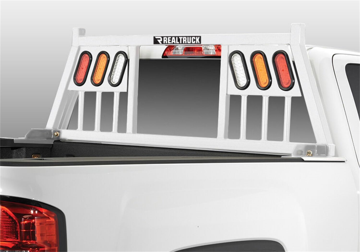BACKRACK RealTruck Safety Rack Frame Only, White | 148TLW | Fits 2001-2025 Chevrolet/GMC Silverado/Sierra 2500/3500HD; 2017-2025 Dodge RAM 1500/2500/3500; 2004-2025 Nissan Titan & Others