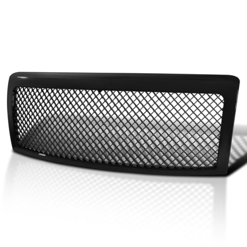 Black Mesh Front Bumper Hood Grille Spec-D Tuning Compatible with 2009-2014 Ford F150 F-150 Truck