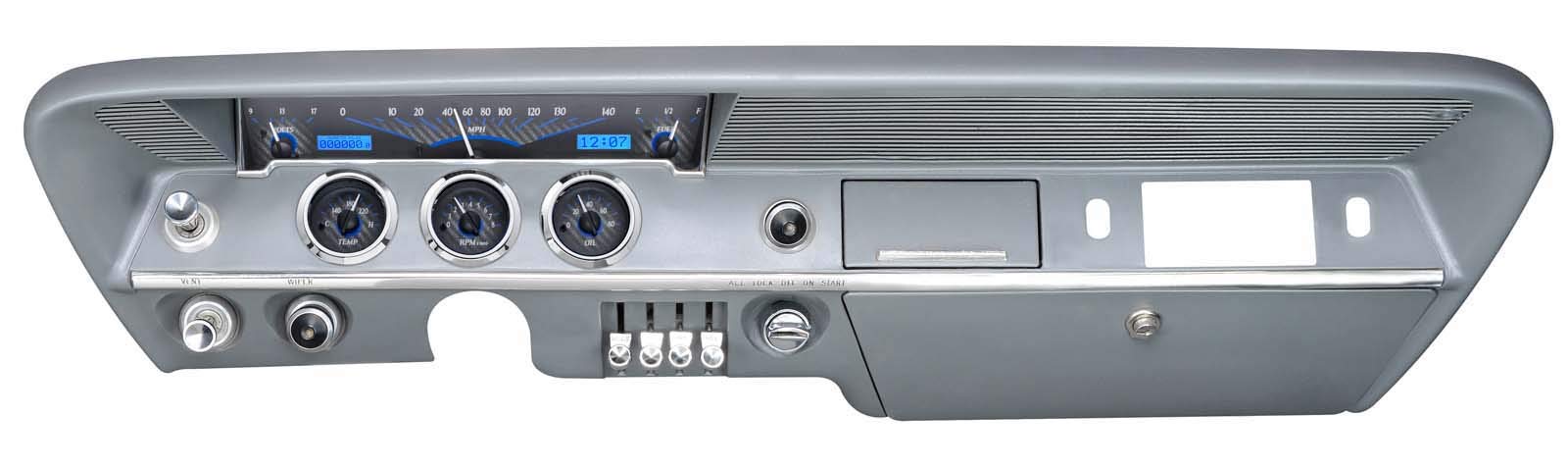 Dakota Digital 61 62 Chevy Impala VHX-61C-IMP-C-B Analog Dash Gauge System Carbon Blue